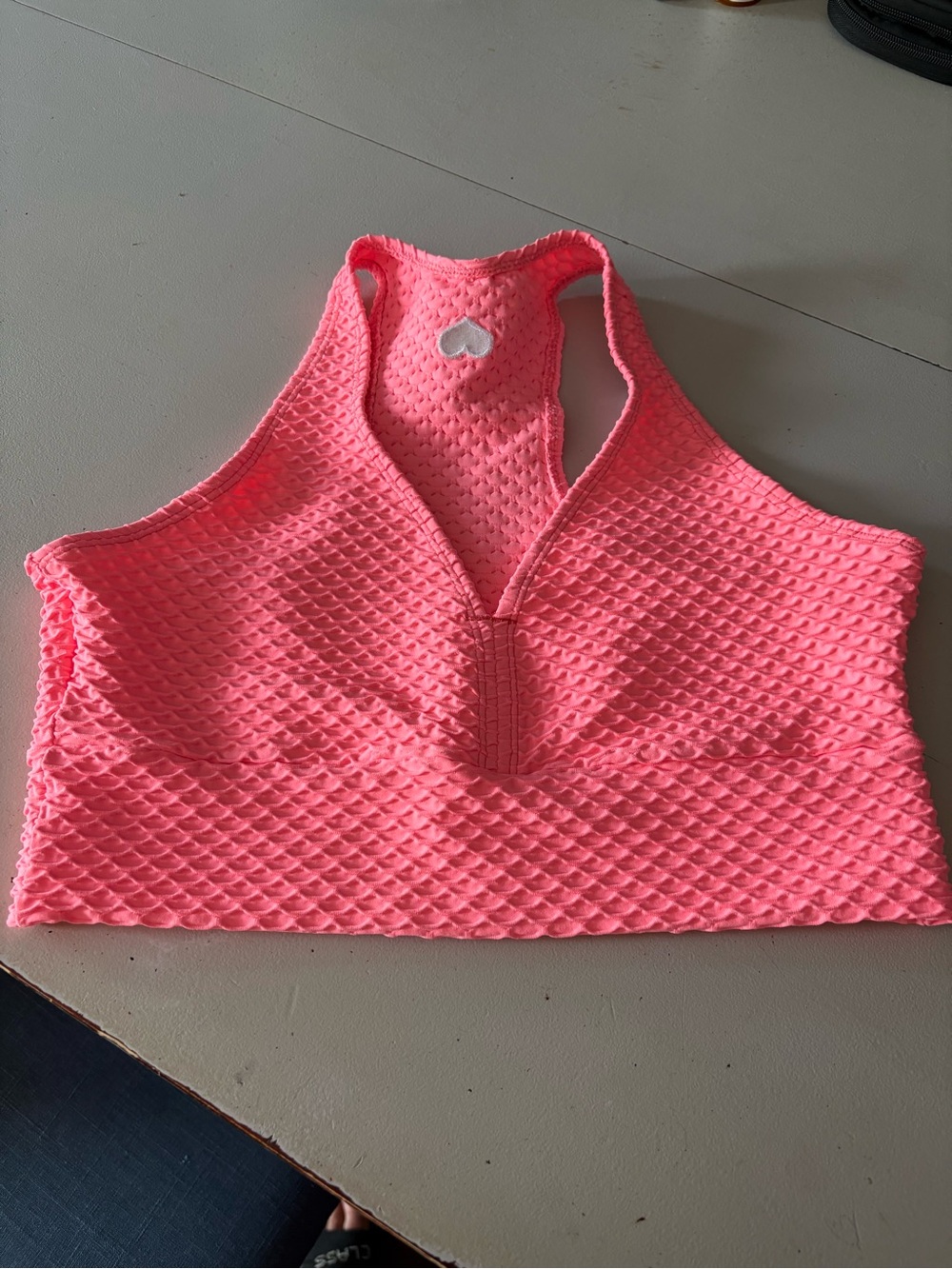 Booty by Brabants Coral Pink Textured Racerback Sports Bralette
